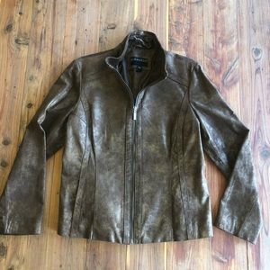 Bernardo Faux Sueded Brown Jacket w/ Metallic